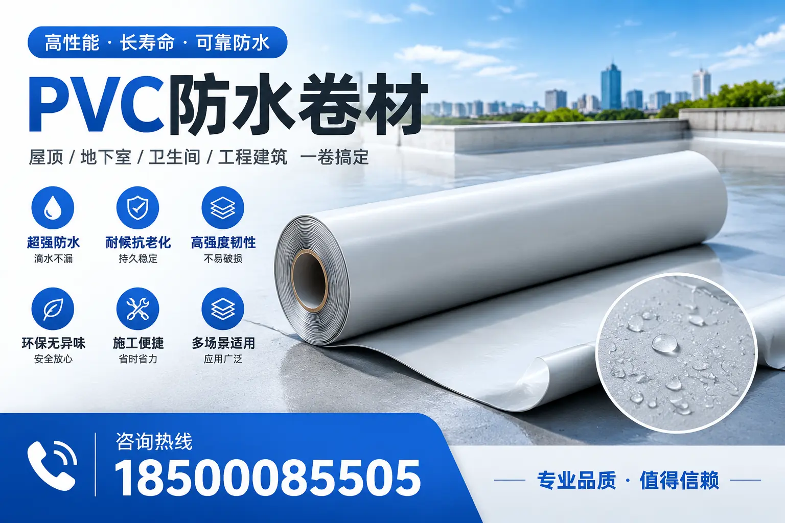 PVC防水卷材的防水效果评测，适合淮北的科学依据